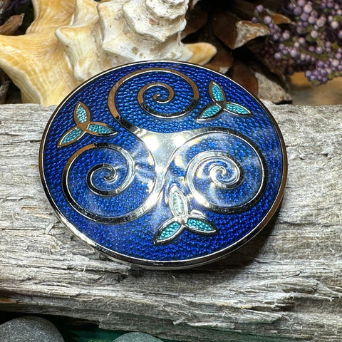 Load image into Gallery viewer, Celtic Spiral Brooch, Celtic Jewelry, Irish Jewelry, Scotland Jewelry, Anniversary Gift, Viking Brooch, Celtic Pin, Triskele Jewelry

