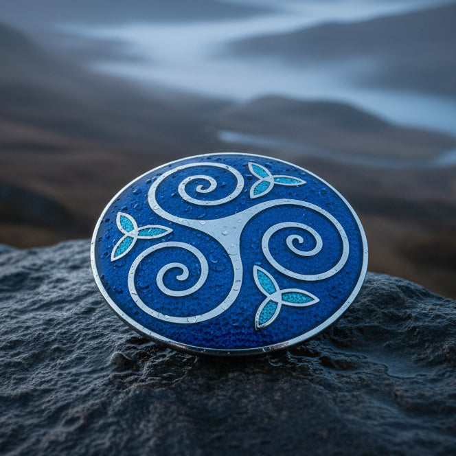 Celtic Spiral Brooch, Celtic Jewelry, Irish Jewelry, Scotland Jewelry, Anniversary Gift, Viking Brooch, Celtic Pin, Triskele Jewelry