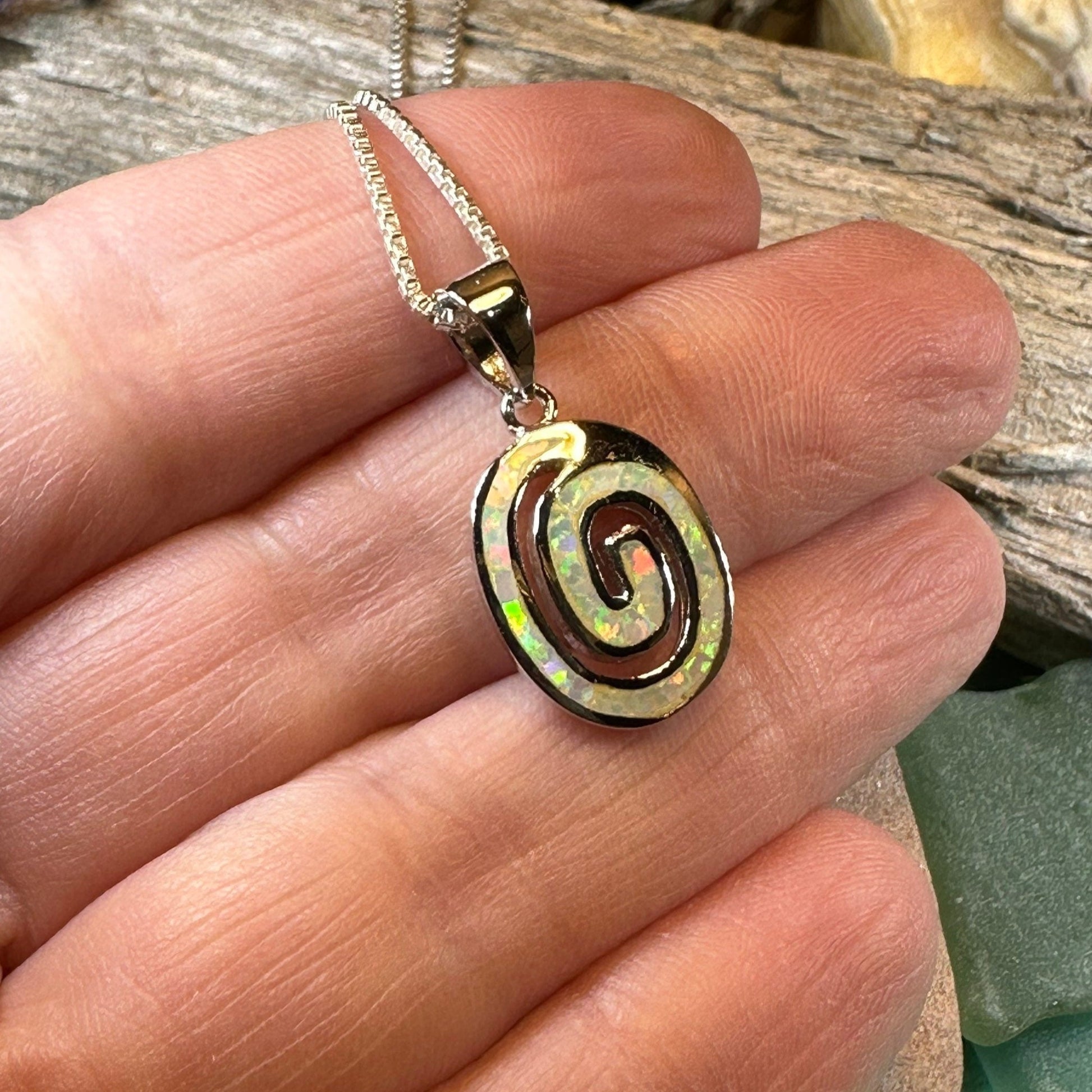 Aurora Celtic Spiral Necklace in Sterling Silver — view 6