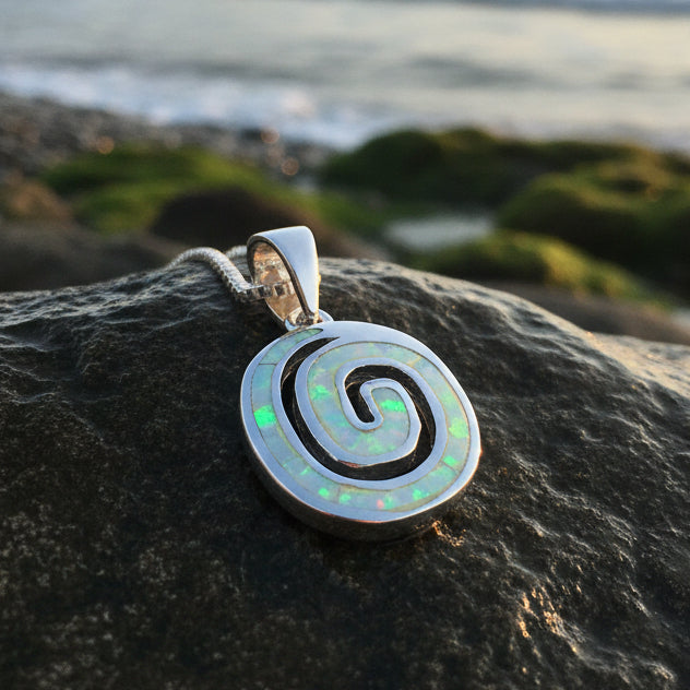 Aurora Celtic Spiral Necklace in Sterling Silver