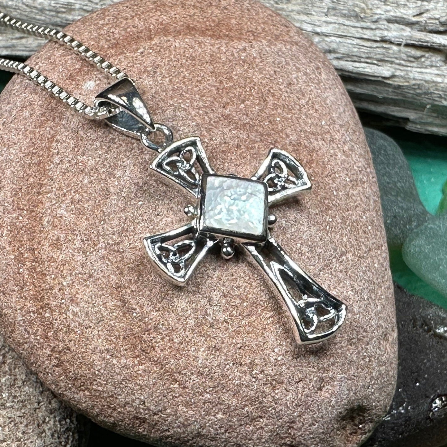 Celtic Cross Necklace, Irish Jewelry, Religious Gift, Anniversary Gift, Silver Cross, First Communion Gift, Baptism Cross, Confirmation Gift