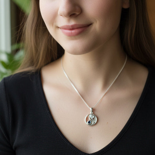 Yin Yang Necklace, Celtic Jewelry, Petite Irish Jewelry, Wiccan Jewelry, Yin Yang Pendant, Pagan Jewelry, Chinese Symbol Jewelry, Wife Gift