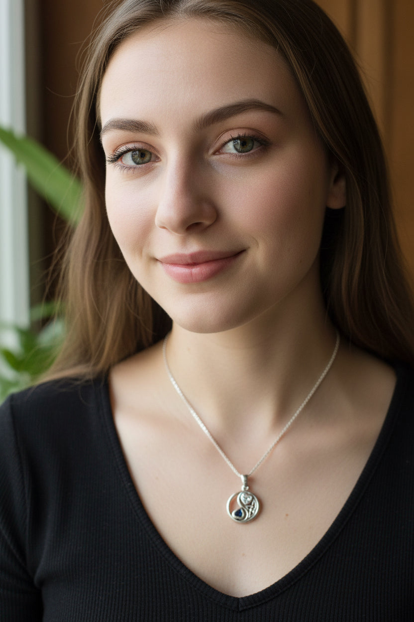 Yin Yang Necklace, Celtic Jewelry, Petite Irish Jewelry, Wiccan Jewelry, Yin Yang Pendant, Pagan Jewelry, Chinese Symbol Jewelry, Wife Gift