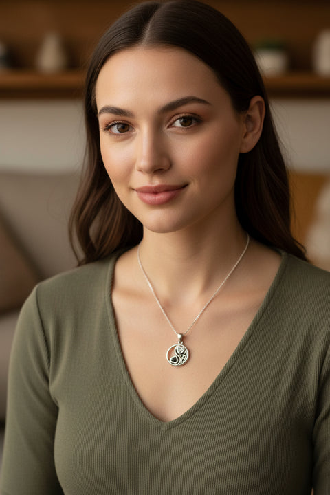 Load image into Gallery viewer, Yin Yang Necklace, Celtic Jewelry, Petite Irish Jewelry, Wiccan Jewelry, Yin Yang Pendant, Pagan Jewelry, Chinese Symbol Jewelry, Wife Gift
