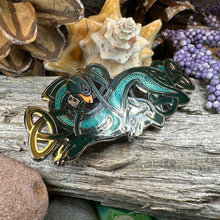 Load image into Gallery viewer, Celtic Dog Brooch, Dog Jewelry, Celtic Pin, Enamel Pin, Ireland Gift, Celtic Brooch, Norse Jewelry Gift, Pagan Brooch, LARP Jewelry
