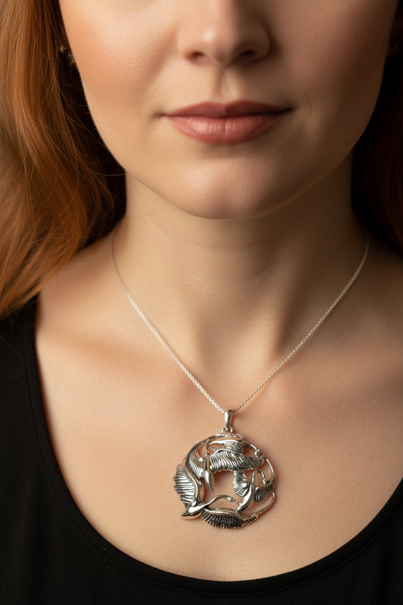 Swan Necklace, Children of Lir Jewelry, Celtic Jewelry, Mom Gift, Nature Necklace, Irish Jewelry, Ireland Jewelry, Nature Necklace