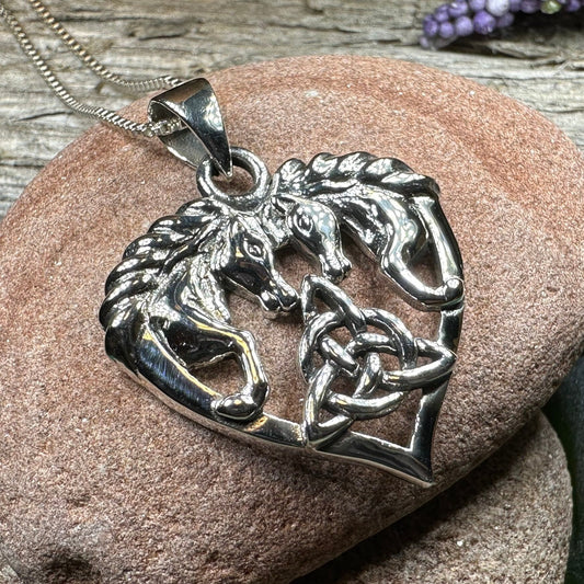 Horse Necklace, Celtic Jewelry, Equestrian Jewelry, Animal Jewelry, Nature Jewelry, Gift for Her, Ireland Jewelry, Celtic Knot Necklace
