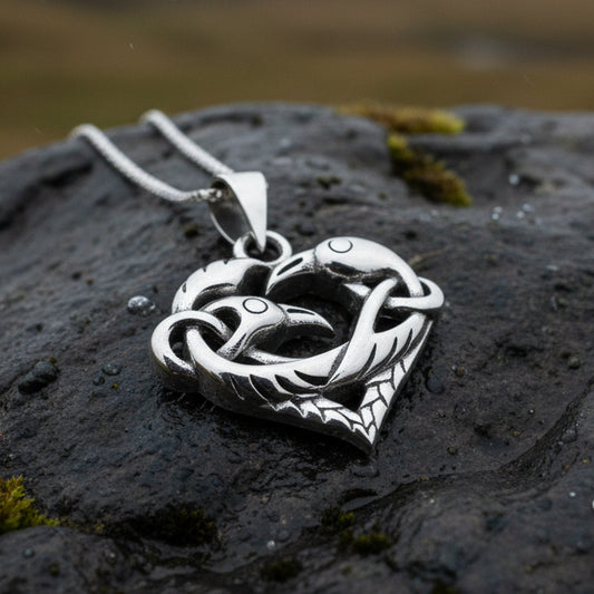 Raven Necklace, Celtic Jewelry, Celtic Knot Jewelry, Crow Pendant, Bird Jewelry, Pagan Jewelry, Wiccan Jewelry, Trinity Knot Jewelry
