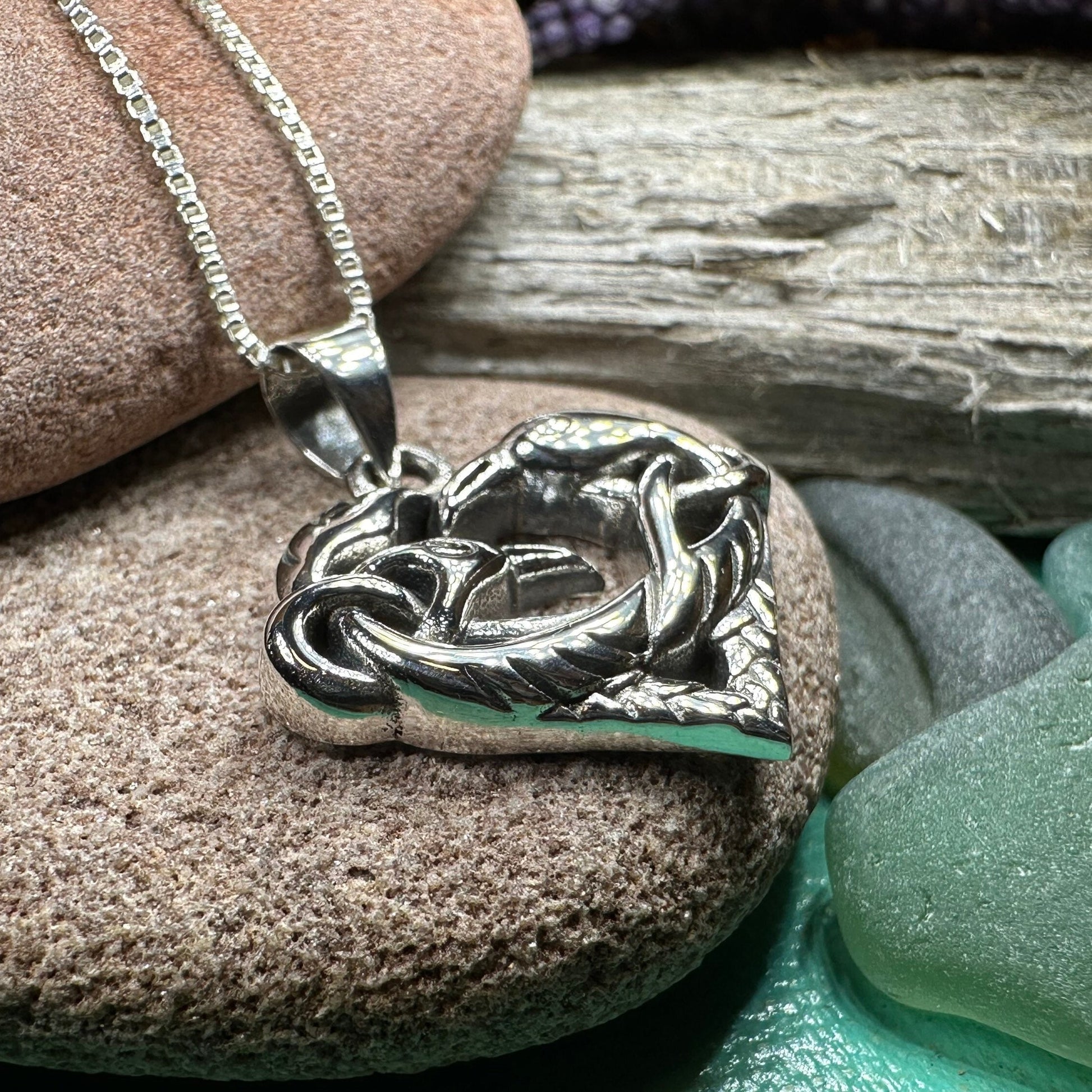 Raven Necklace, Celtic Jewelry, Celtic Knot Jewelry, Crow Pendant, Bird Jewelry, Pagan Jewelry, Wiccan Jewelry, Trinity Knot Jewelry