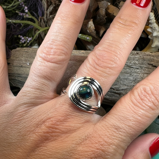 Celtic Ring, Scotland Ring, Adjustable Ring, Scottish Statement Ring, Norse Jewelry, Heathergem Gift, Graduation Gift, Anniversary Gift