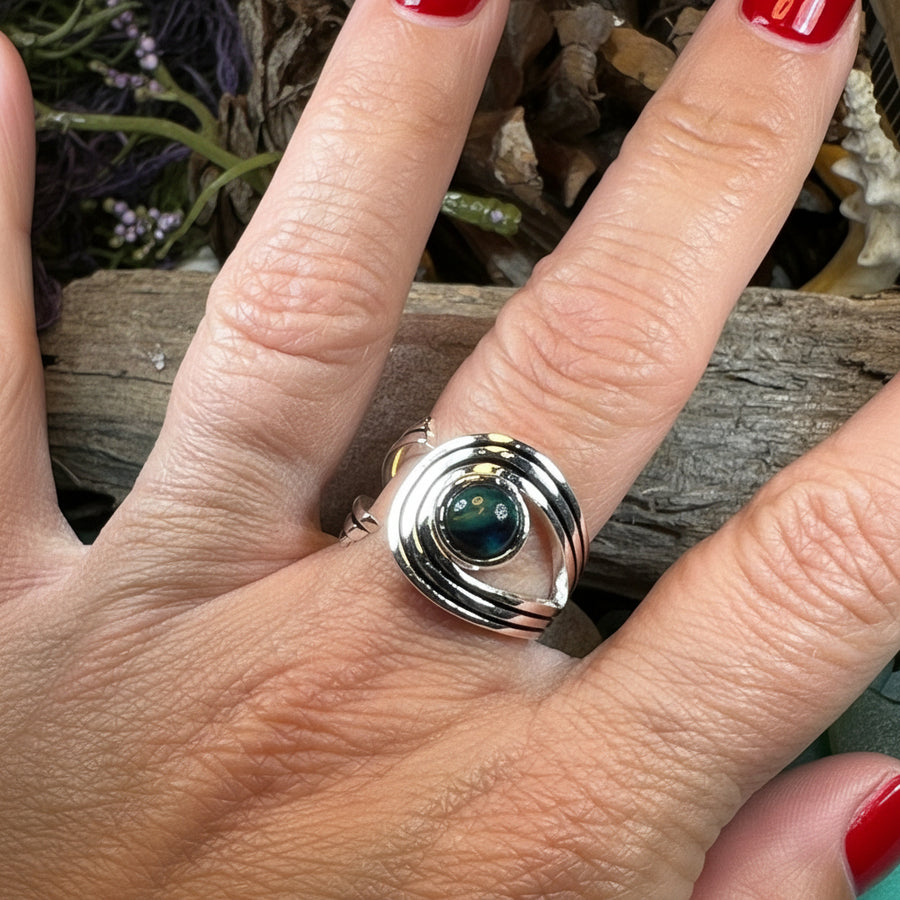 Celtic Ring, Scotland Ring, Adjustable Ring, Scottish Statement Ring, Norse Jewelry, Heathergem Gift, Graduation Gift, Anniversary Gift