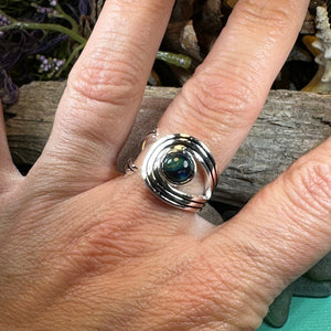 Celtic Ring, Scotland Ring, Adjustable Ring, Scottish Statement Ring, Norse Jewelry, Heathergem Gift, Graduation Gift, Anniversary Gift