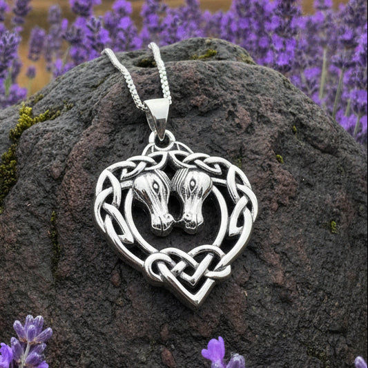 Horse Necklace, Celtic Jewelry, Equestrian Jewelry, Animal Jewelry, Nature Jewelry, Gift for Her, Ireland Jewelry, Celtic Knot Necklace