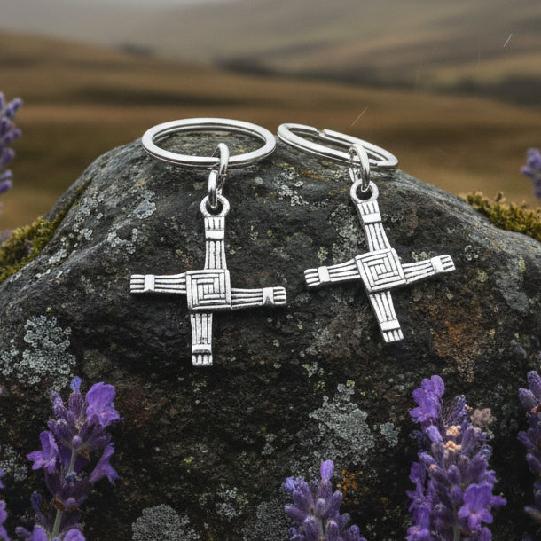 Saint Brigid's Cross Earrings, Irish Jewelry, Ireland Jewelry, Spiritual Jewelry, St. Bridget's Cross, Celtic Cross Jewelry, Hoop Earrings