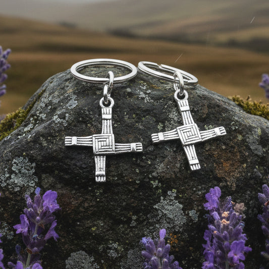Saint Brigid's Cross Earrings, Irish Jewelry, Ireland Jewelry, Spiritual Jewelry, St. Bridget's Cross, Celtic Cross Jewelry, Hoop Earrings