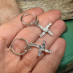Saint Brigid's Cross Earrings, Irish Jewelry, Ireland Jewelry, Spiritual Jewelry, St. Bridget's Cross, Celtic Cross Jewelry, Hoop Earrings