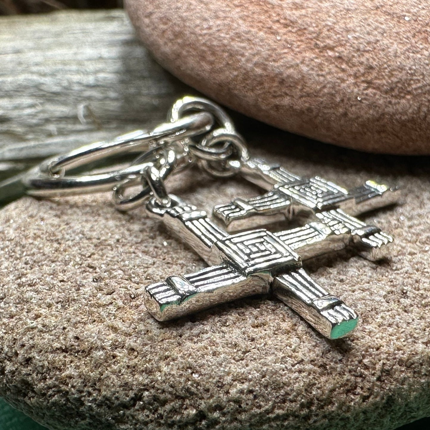 Saint Brigid's Cross Earrings, Irish Jewelry, Ireland Jewelry, Spiritual Jewelry, St. Bridget's Cross, Celtic Cross Jewelry, Hoop Earrings