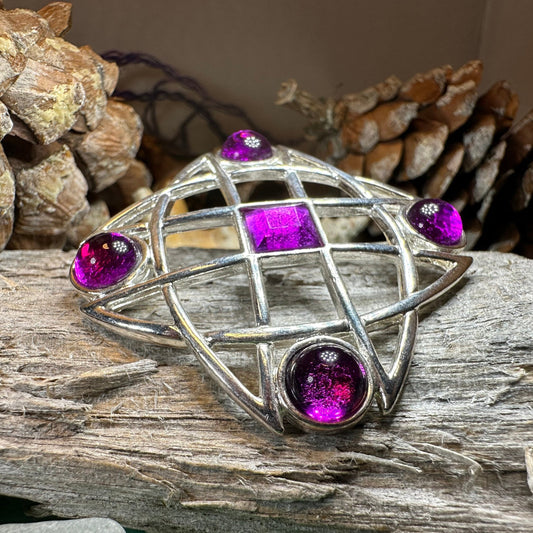 Celtic Knot Brooch, Celtic Pin, Irish Jewelry, Ireland Gift, Mom Gift, Purple Pin, Girlfriend Gift, Wife Gift, Ireland Pin, Scotland Gift