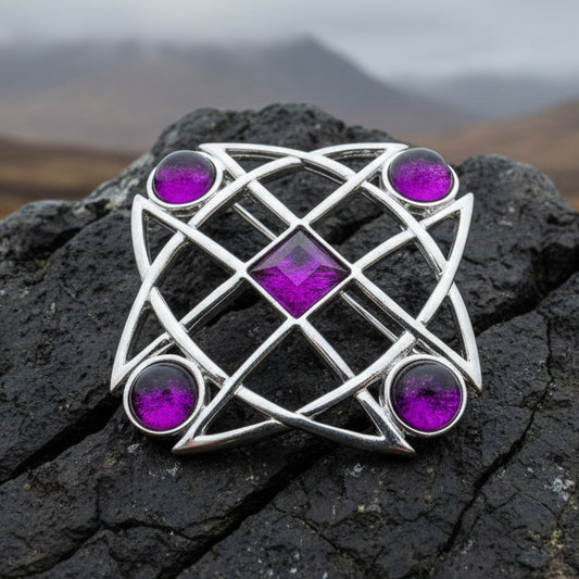 Celtic Knot Brooch, Celtic Pin, Irish Jewelry, Ireland Gift, Mom Gift, Purple Pin, Girlfriend Gift, Wife Gift, Ireland Pin, Scotland Gift