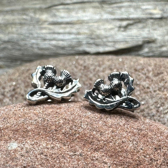 Thistle Earrings, Flower Jewelry, Scotland Jewelry, Celtic Jewelry, Graduation Gift, Anniversary Gift, Stud Earrings, Nature Jewelry
