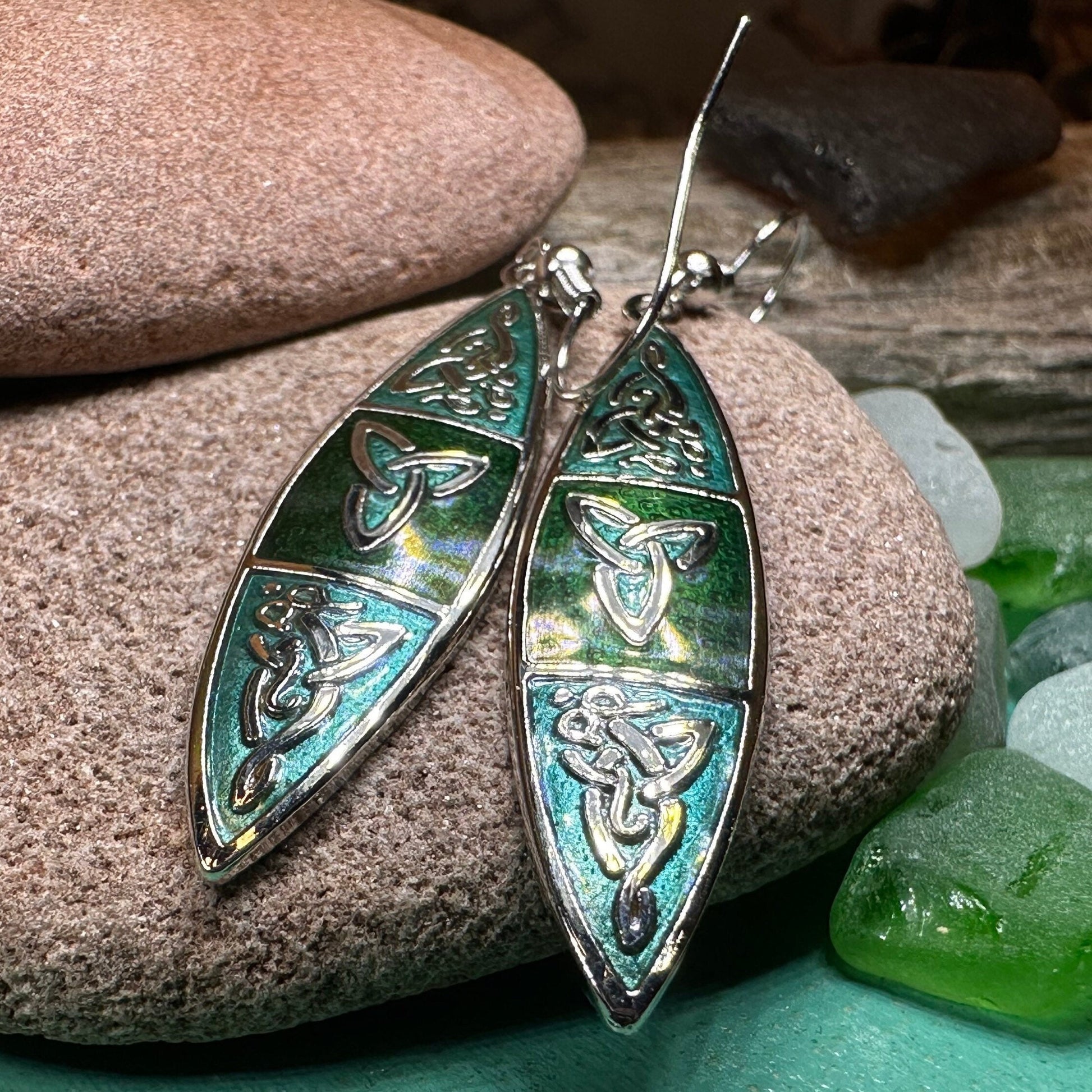 Celtic Earrings, Irish Jewelry, Scottish Dangle Earrings, Anniversary Gift, Pagan Jewelry, Norse Jewelry, Scotland Jewelry, Wiccan Jewelry
