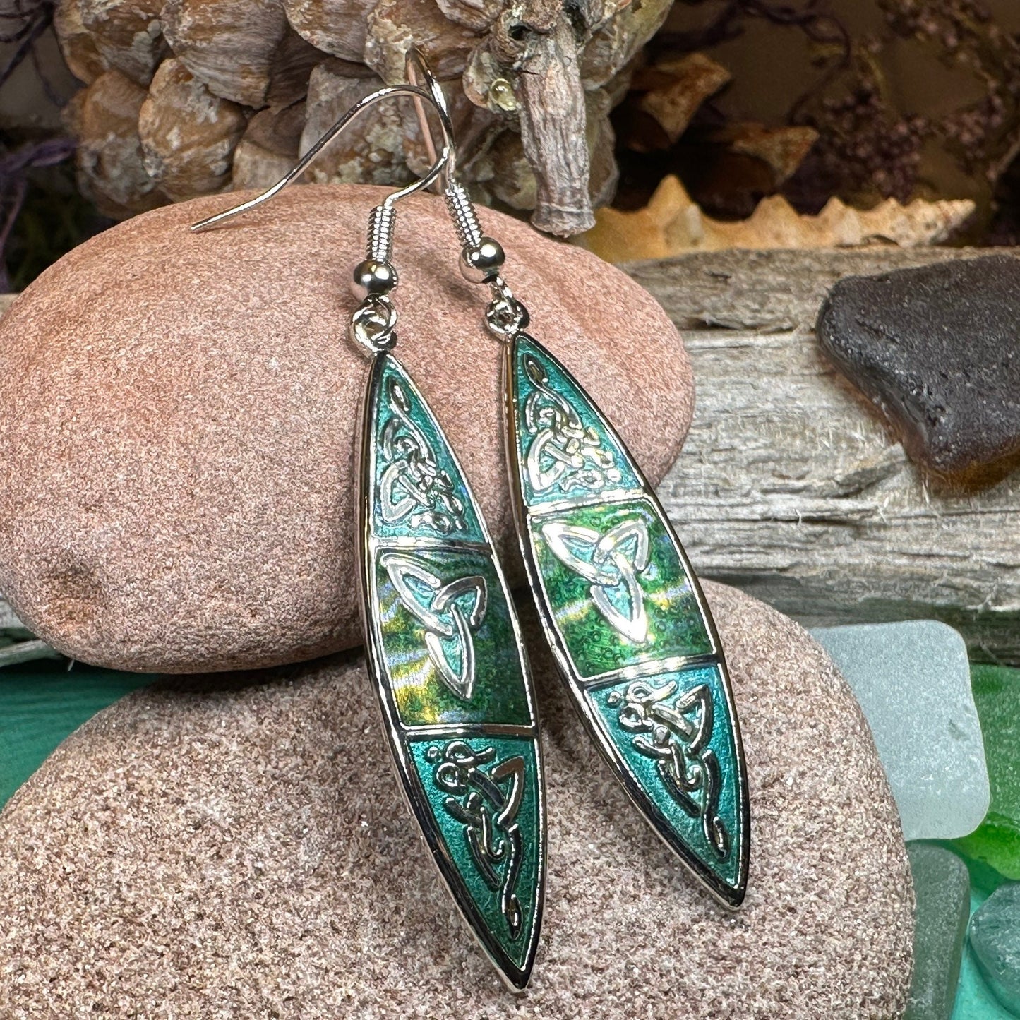 Celtic Earrings, Irish Jewelry, Scottish Dangle Earrings, Anniversary Gift, Pagan Jewelry, Norse Jewelry, Scotland Jewelry, Wiccan Jewelry