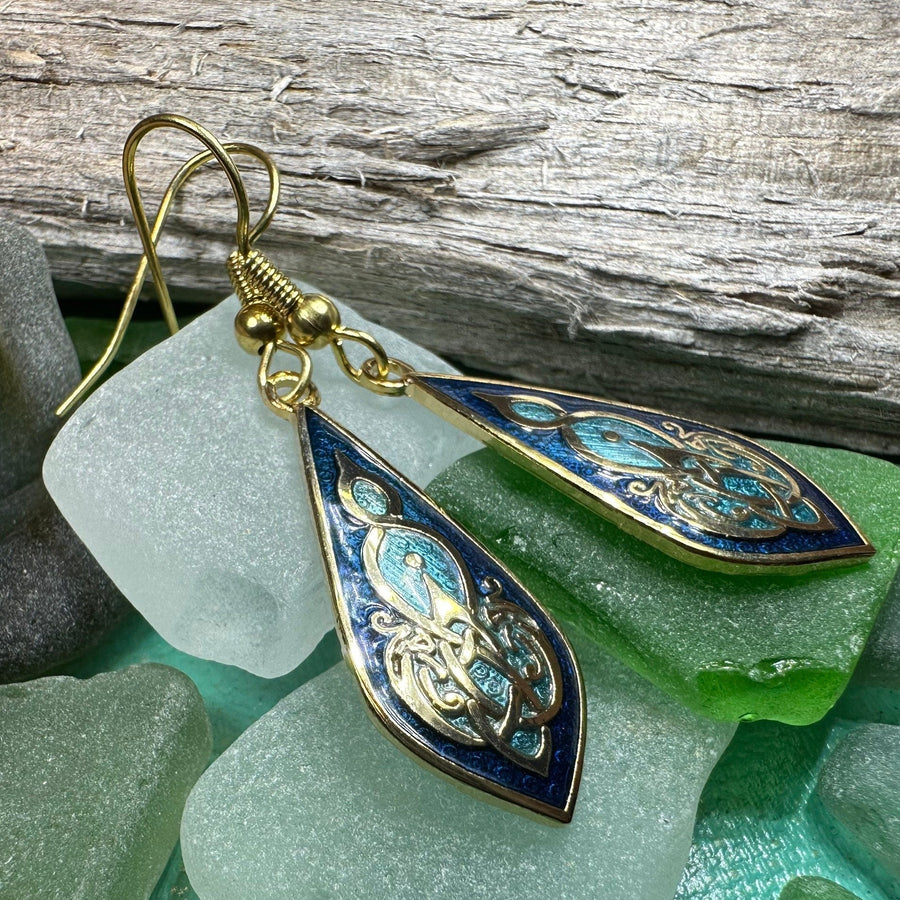 Celtic Earrings, Irish Jewelry, Scottish Dangle Earrings, Anniversary Gift, Pagan Jewelry, Norse Jewelry, Scotland Jewelry, Wiccan Jewelry