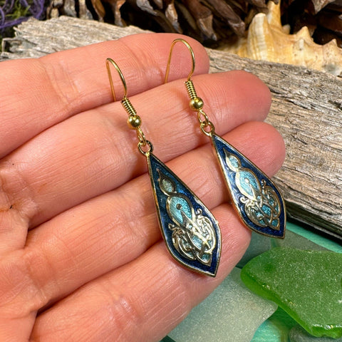 Load image into Gallery viewer, Celtic Earrings, Irish Jewelry, Scottish Dangle Earrings, Anniversary Gift, Pagan Jewelry, Norse Jewelry, Scotland Jewelry, Wiccan Jewelry
