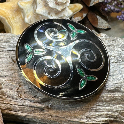 Load image into Gallery viewer, Celtic Spiral Brooch, Celtic Jewelry, Irish Jewelry, Scotland Jewelry, Anniversary Gift, Viking Brooch, Celtic Pin, Triskele Jewelry

