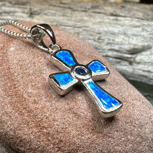 Celtic Cross Necklace, Irish Jewelry, Celtic Jewelry, First Communion Gift, Confirmation Gift, Irish Cross, Religious Jewelry, Opal Mom Gift