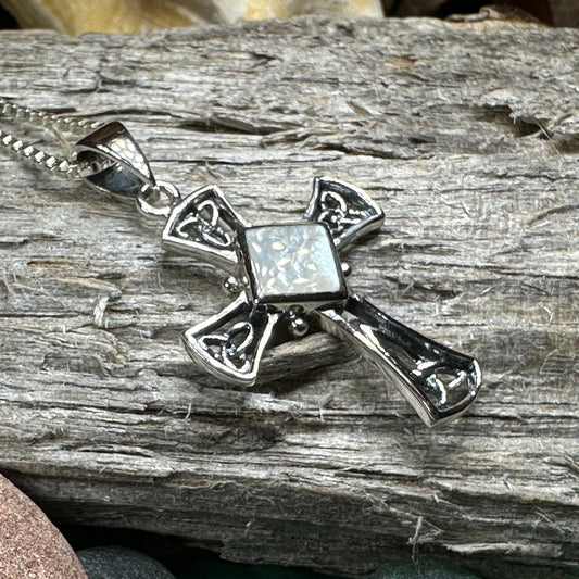 Celtic Cross Necklace, Irish Jewelry, Religious Gift, Anniversary Gift, Silver Cross, First Communion Gift, Baptism Cross, Confirmation Gift