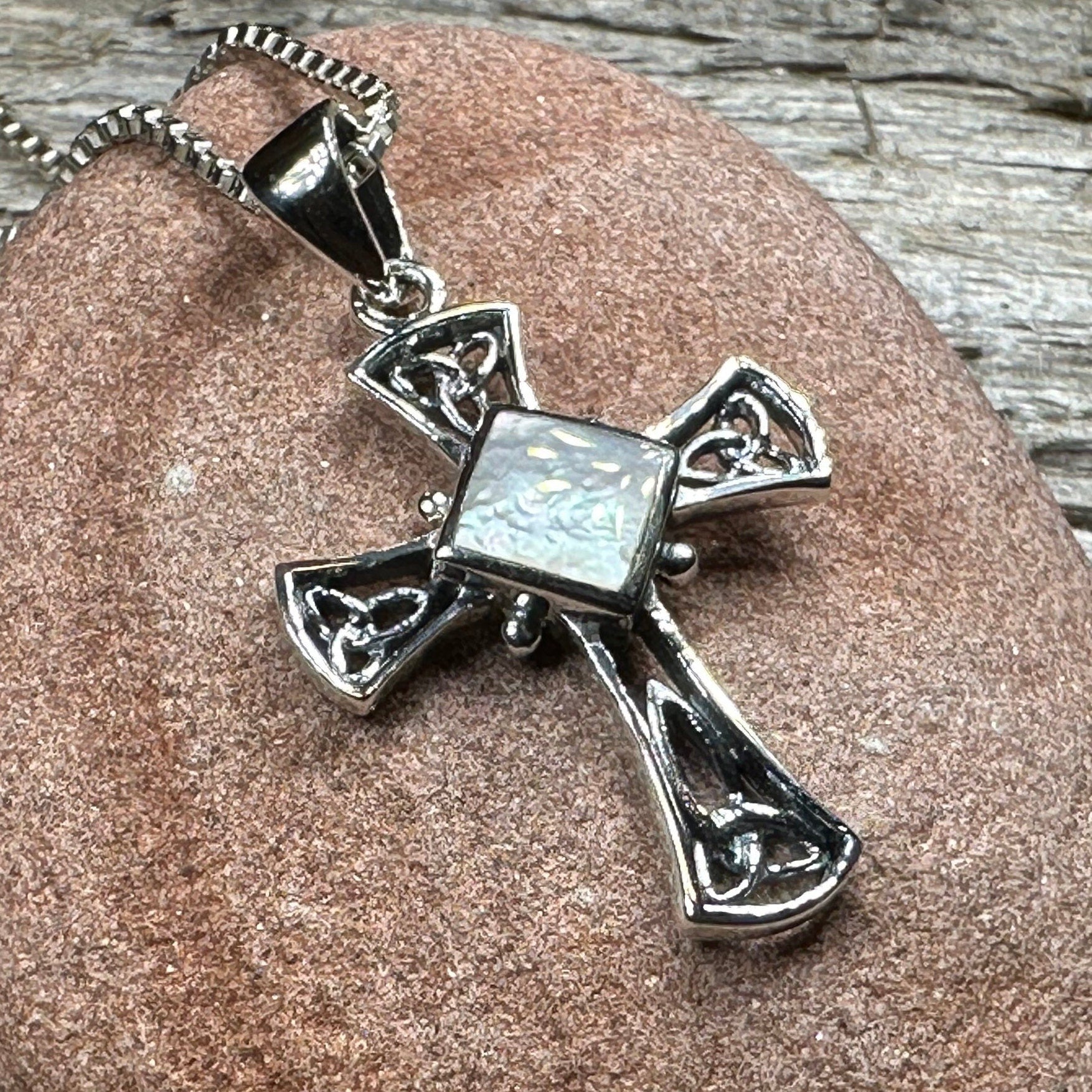 Celtic Cross Necklace, Irish Jewelry, Religious Gift, Anniversary Gift, Silver Cross, First Communion Gift, Baptism Cross, Confirmation Gift