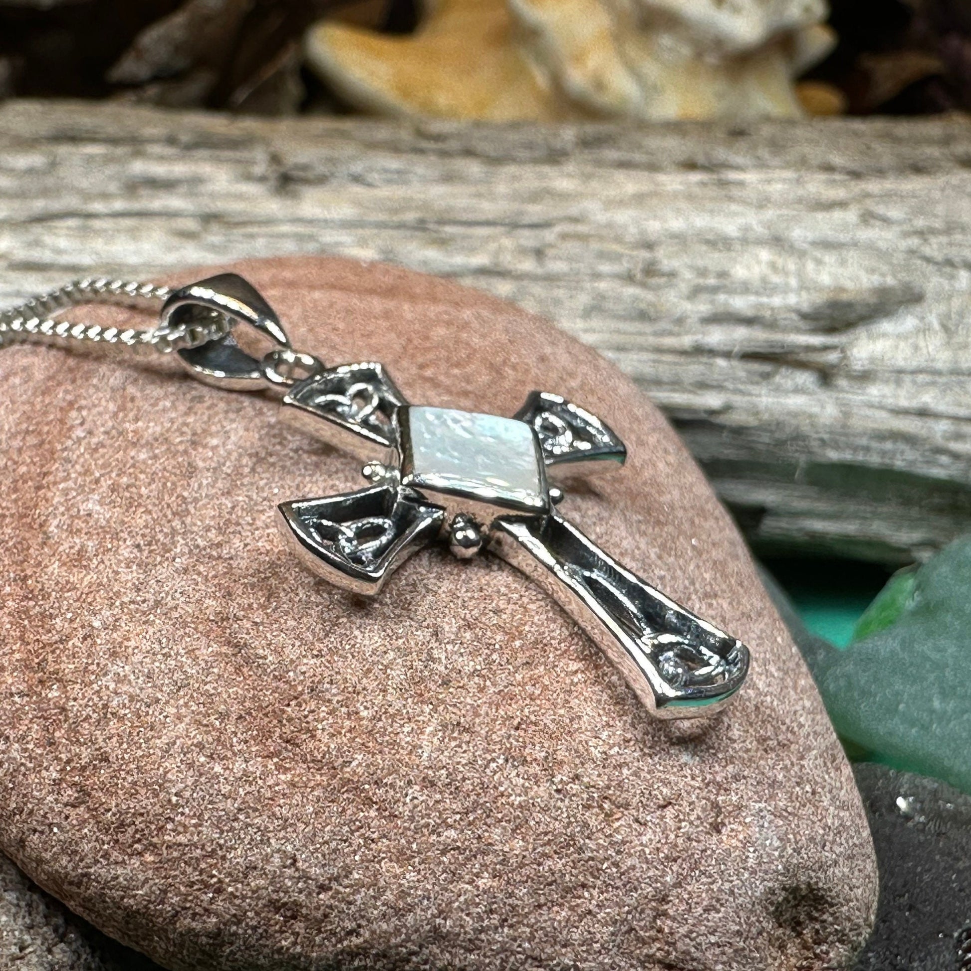 Celtic Cross Necklace, Irish Jewelry, Religious Gift, Anniversary Gift, Silver Cross, First Communion Gift, Baptism Cross, Confirmation Gift
