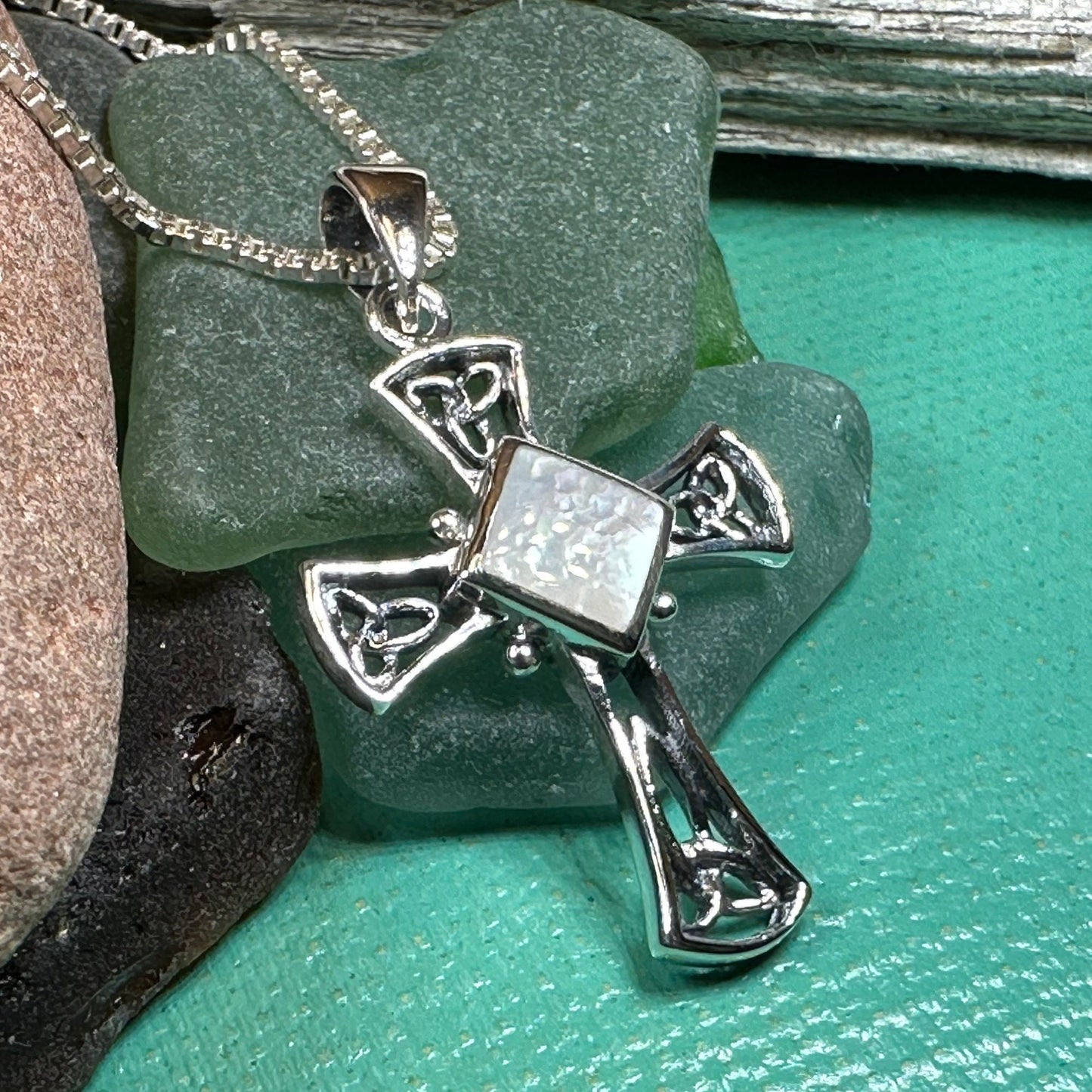Celtic Cross Necklace, Irish Jewelry, Religious Gift, Anniversary Gift, Silver Cross, First Communion Gift, Baptism Cross, Confirmation Gift