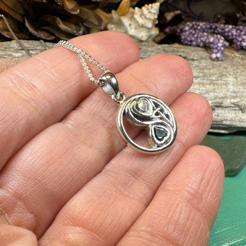 Load image into Gallery viewer, Yin Yang Necklace, Celtic Jewelry, Petite Irish Jewelry, Wiccan Jewelry, Yin Yang Pendant, Pagan Jewelry, Chinese Symbol Jewelry, Wife Gift
