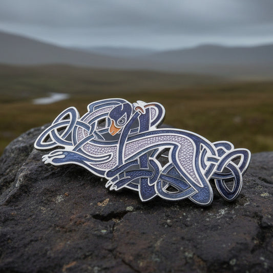 Celtic Dog Brooch, Dog Jewelry, Celtic Pin, Enamel Pin, Ireland Gift, Celtic Brooch, Norse Jewelry Gift, Pagan Brooch, LARP Jewelry