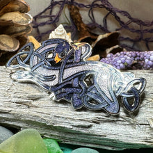 Load image into Gallery viewer, Celtic Dog Brooch, Dog Jewelry, Celtic Pin, Enamel Pin, Ireland Gift, Celtic Brooch, Norse Jewelry Gift, Pagan Brooch, LARP Jewelry

