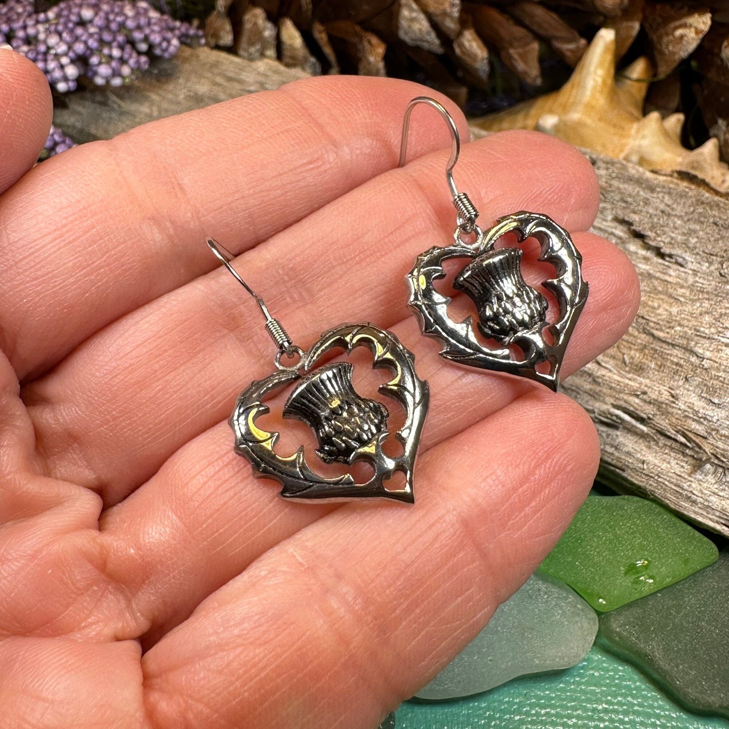 Thistle Earrings, Celtic Jewelry, Scotland Jewelry, Outlander Jewelry, Girlfriend Gift, Sister Gift, Mom Gift, Nature Jewelry, Wife Gift