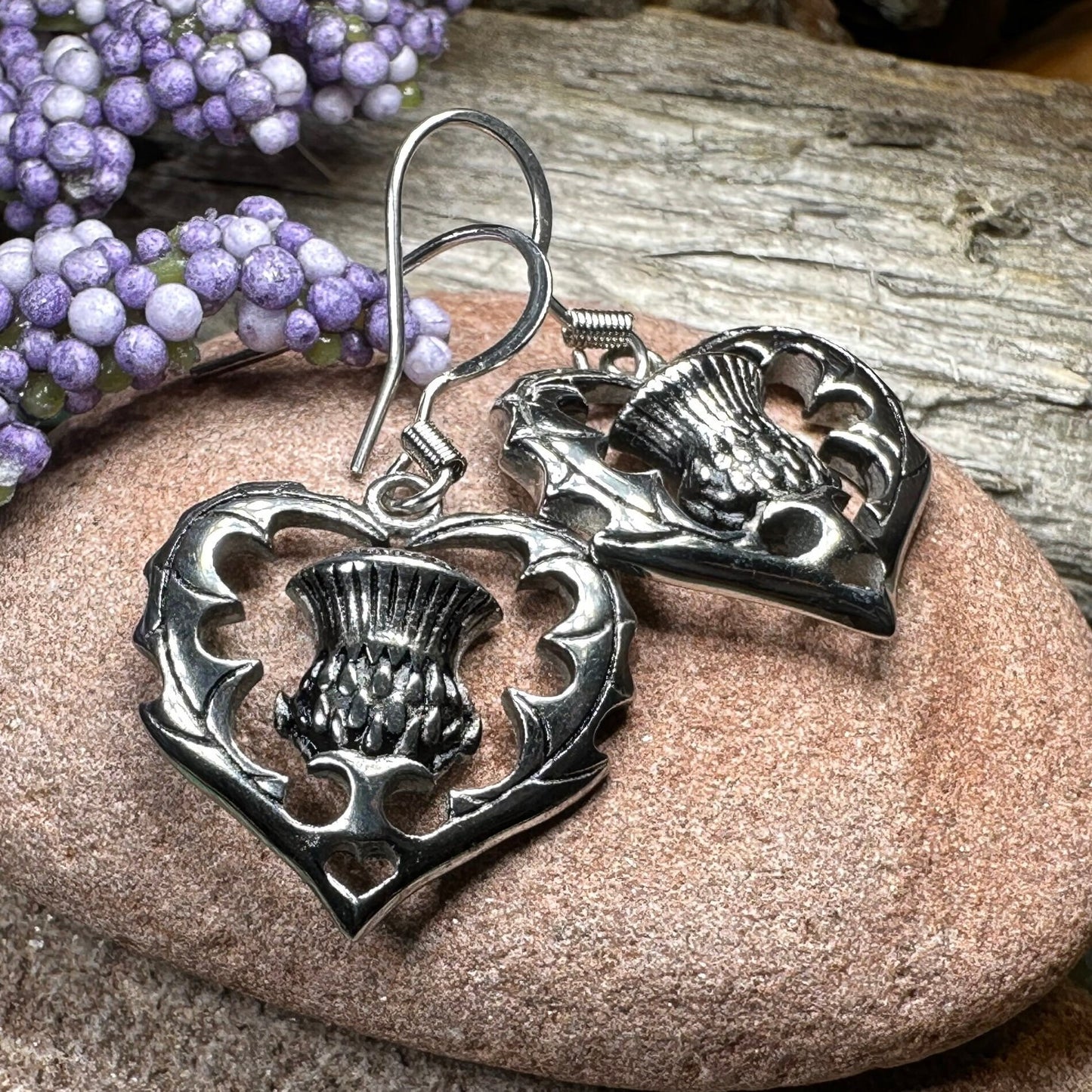 Thistle Earrings, Celtic Jewelry, Scotland Jewelry, Outlander Jewelry, Girlfriend Gift, Sister Gift, Mom Gift, Nature Jewelry, Wife Gift