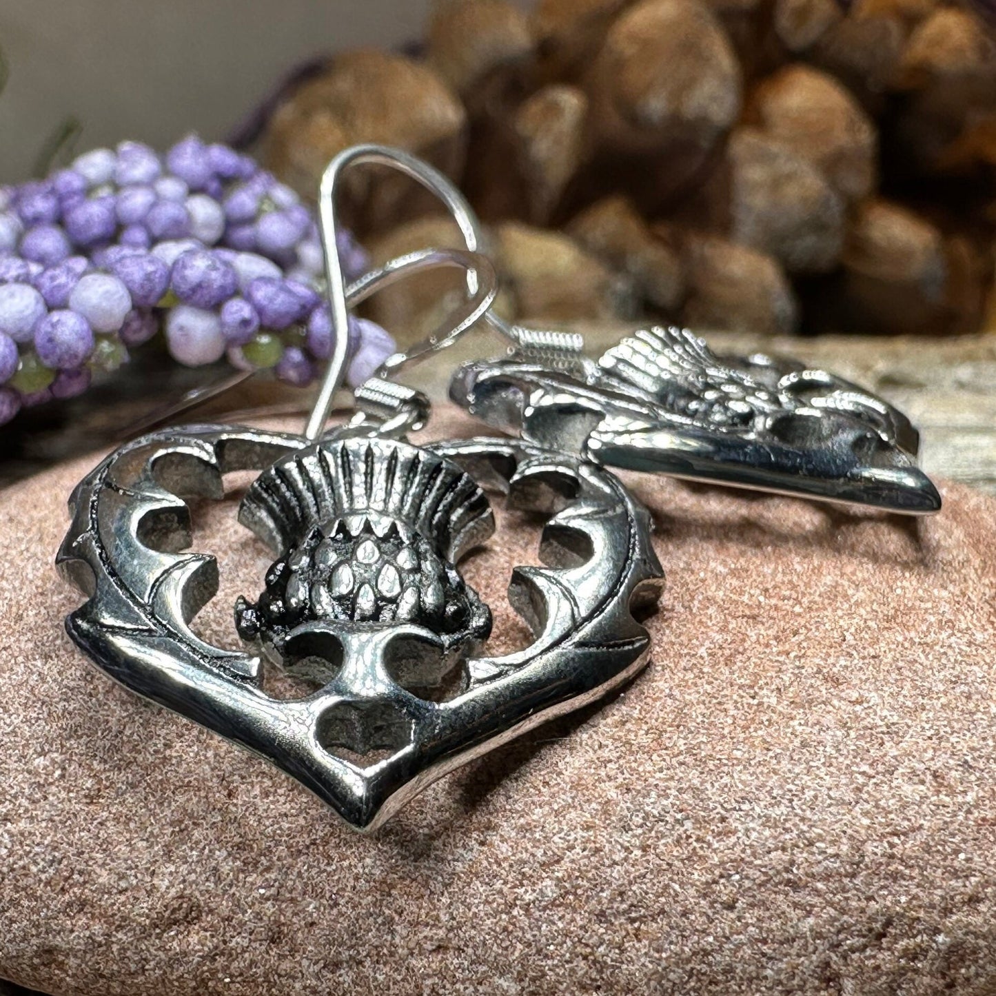 Thistle Earrings, Celtic Jewelry, Scotland Jewelry, Outlander Jewelry, Girlfriend Gift, Sister Gift, Mom Gift, Nature Jewelry, Wife Gift