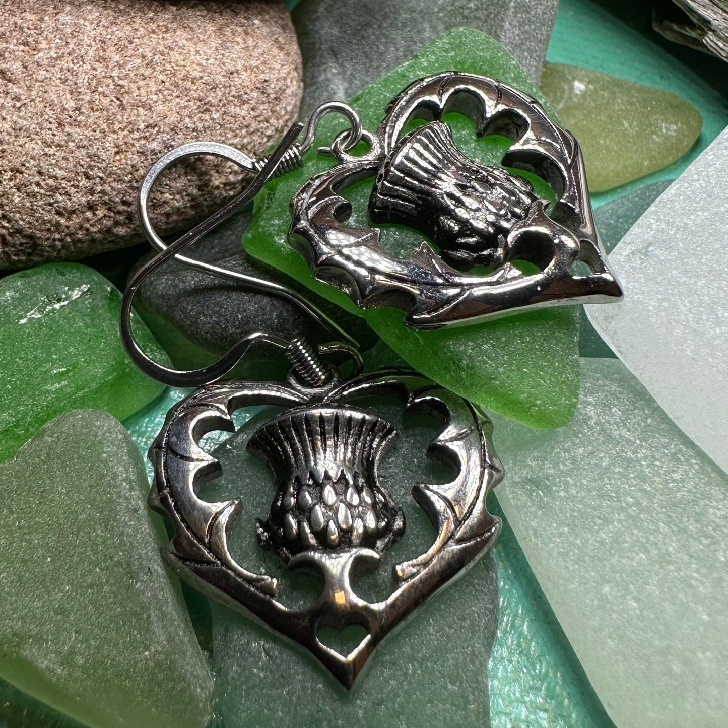 Thistle Earrings, Celtic Jewelry, Scotland Jewelry, Outlander Jewelry, Girlfriend Gift, Sister Gift, Mom Gift, Nature Jewelry, Wife Gift