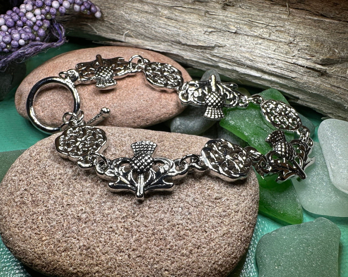 Celtic Scottish Thistle Bracelet — view 3