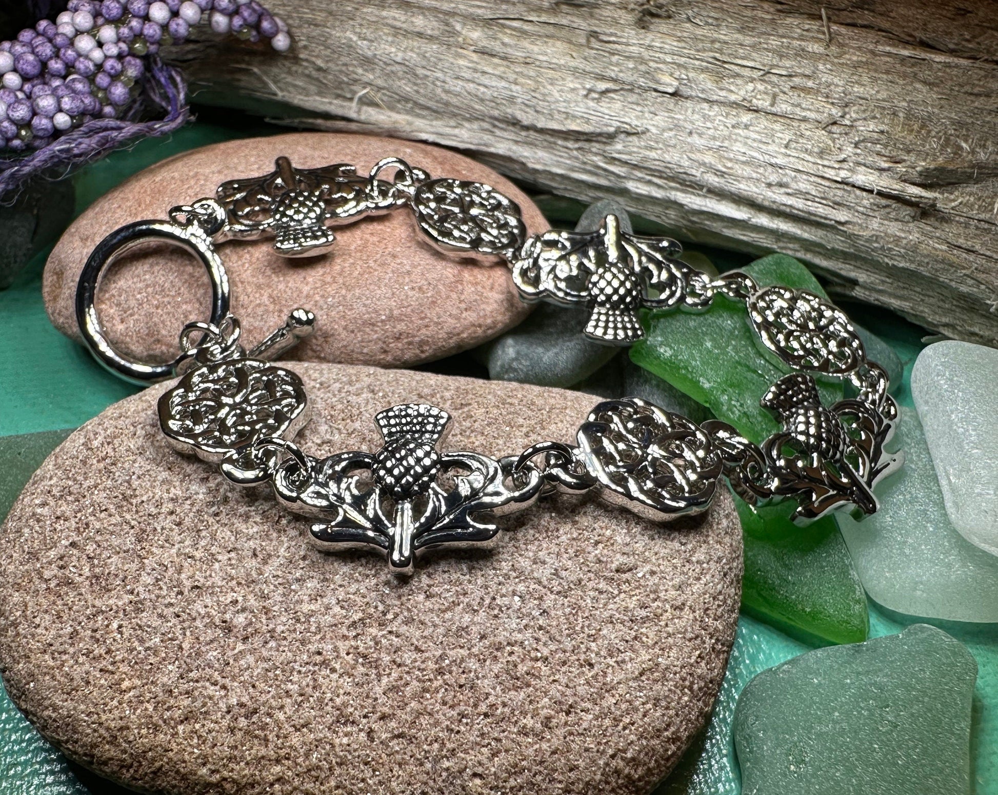 Celtic Scottish Thistle Bracelet — view 3