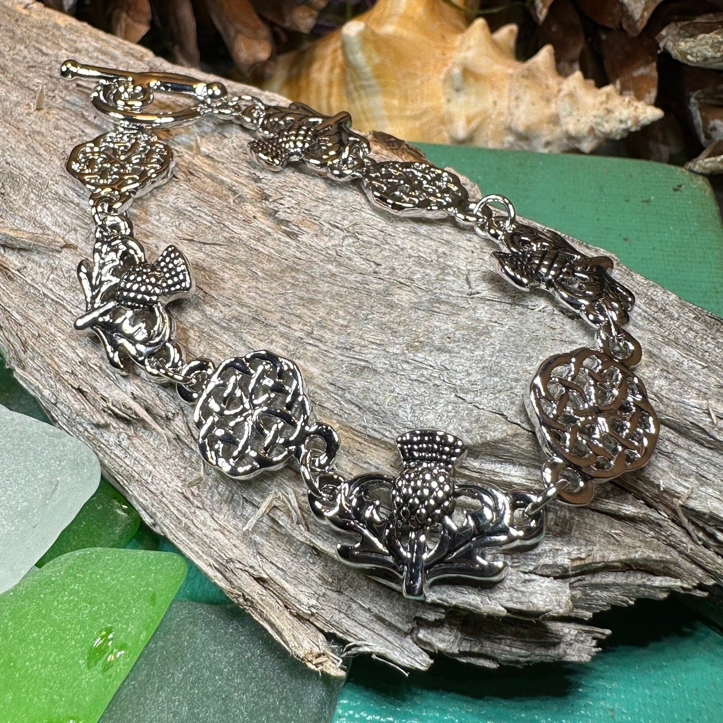Celtic Scottish Thistle Bracelet — view 6
