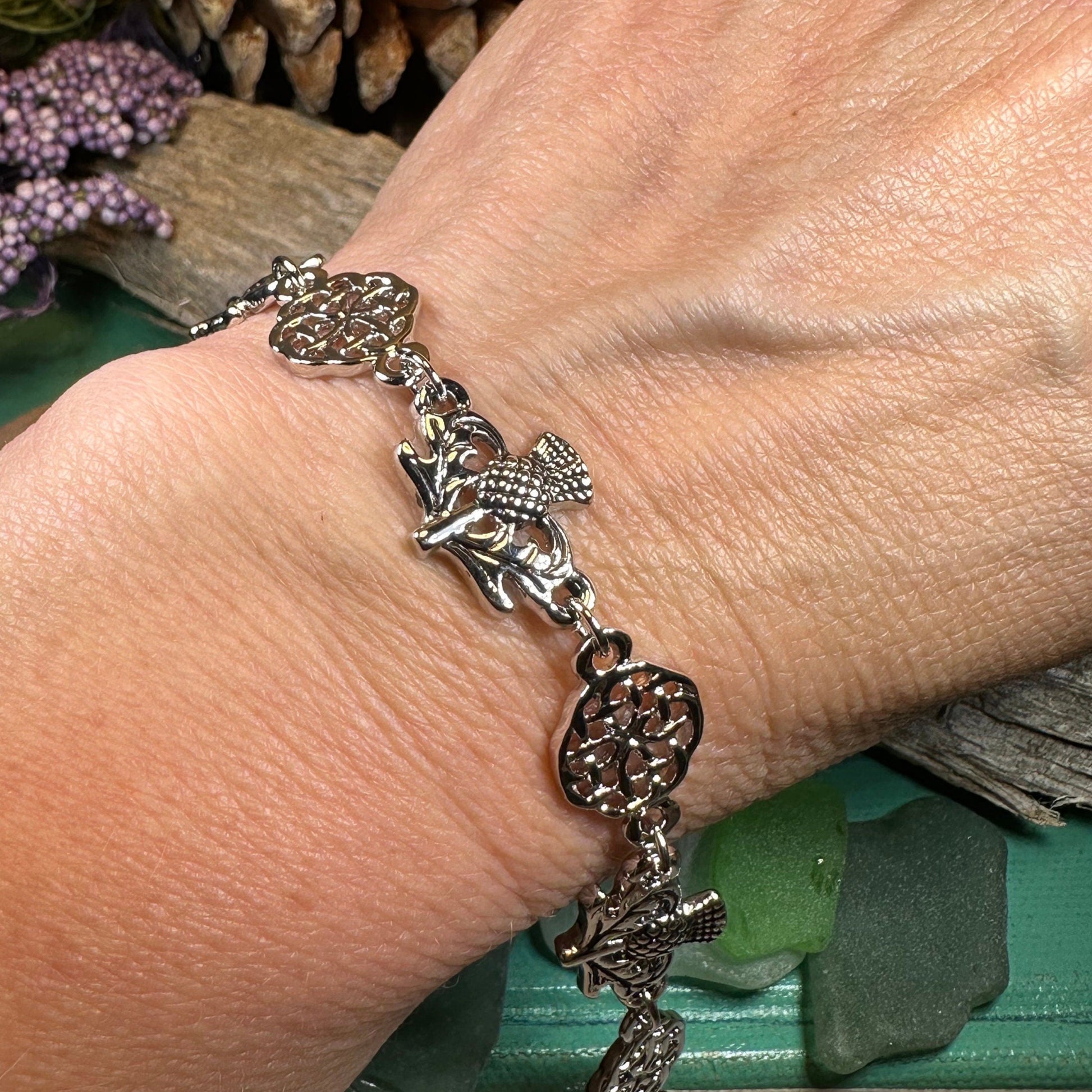 Celtic Scottish Thistle Bracelet — view 7
