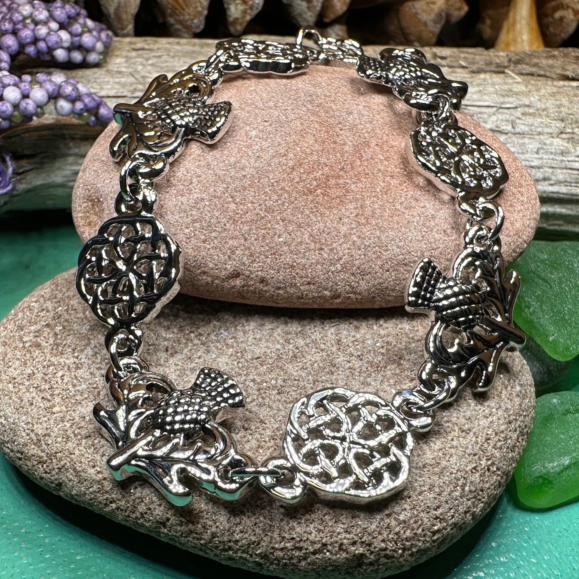 Celtic Scottish Thistle Bracelet — view 10