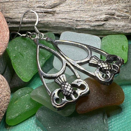 Thistle Earrings, Celtic Jewelry, Scotland Jewelry, Outlander Jewelry, Girlfriend Gift, Sister Gift, Mom Gift, Nature Jewelry, Wife Gift