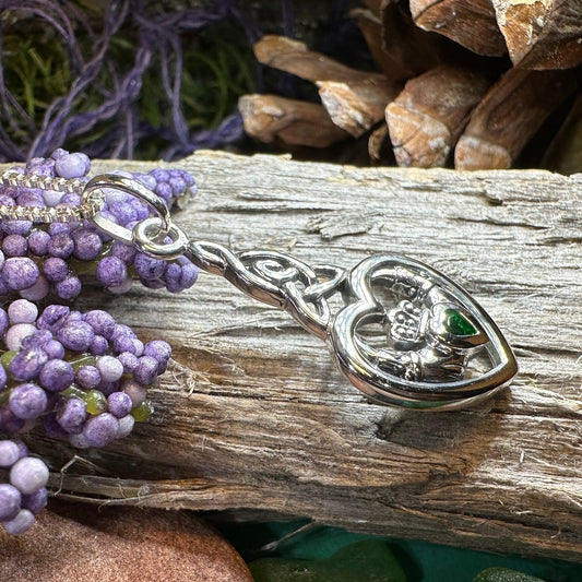 Evermore Irish Claddagh Necklace in Sterling Silver — view 6