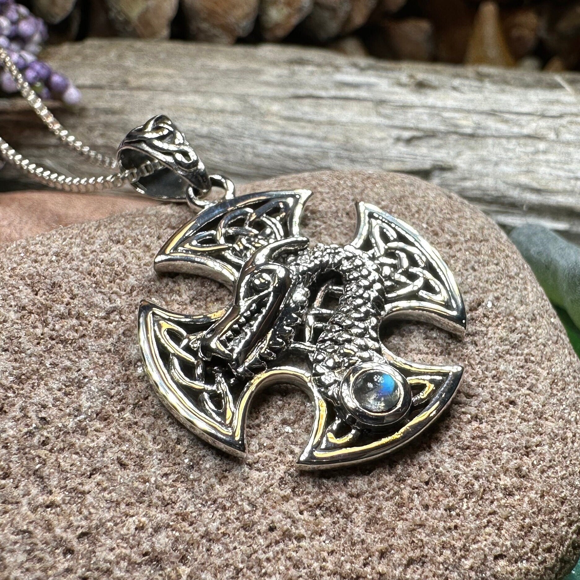 Celtic Cross Necklace, Dragon Pendant, Irish Jewelry, Men's Cross Jewelry, Anniversary Gift, Medieval Cross, Irish Cross, Celtic Jewelry