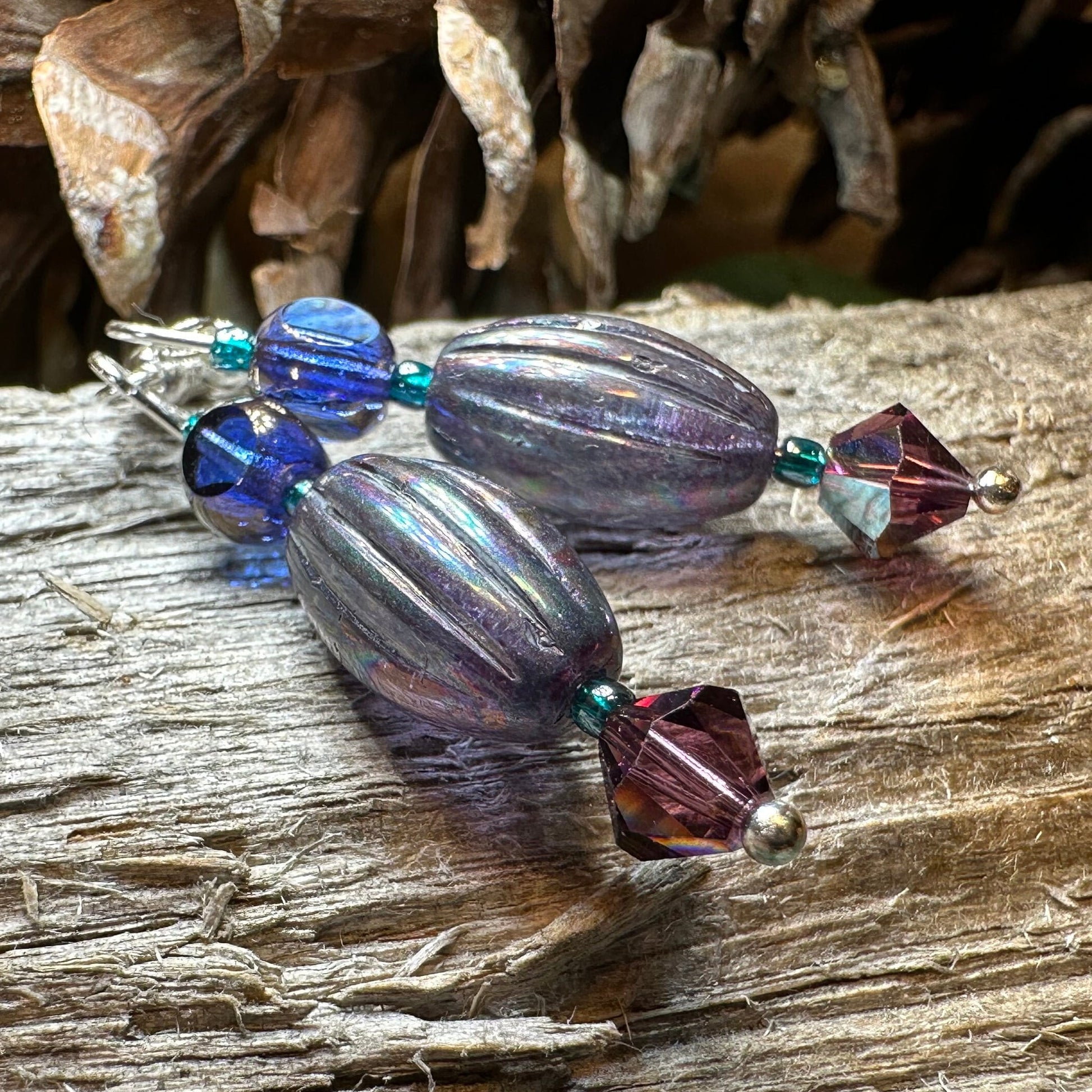 Summer Rain Earrings, Blue Crystal Jewelry, Long Earrings, Beaded Drop Earrings, Mom Gift, Sister Gift, Friendship Gift, Nature Jewelry